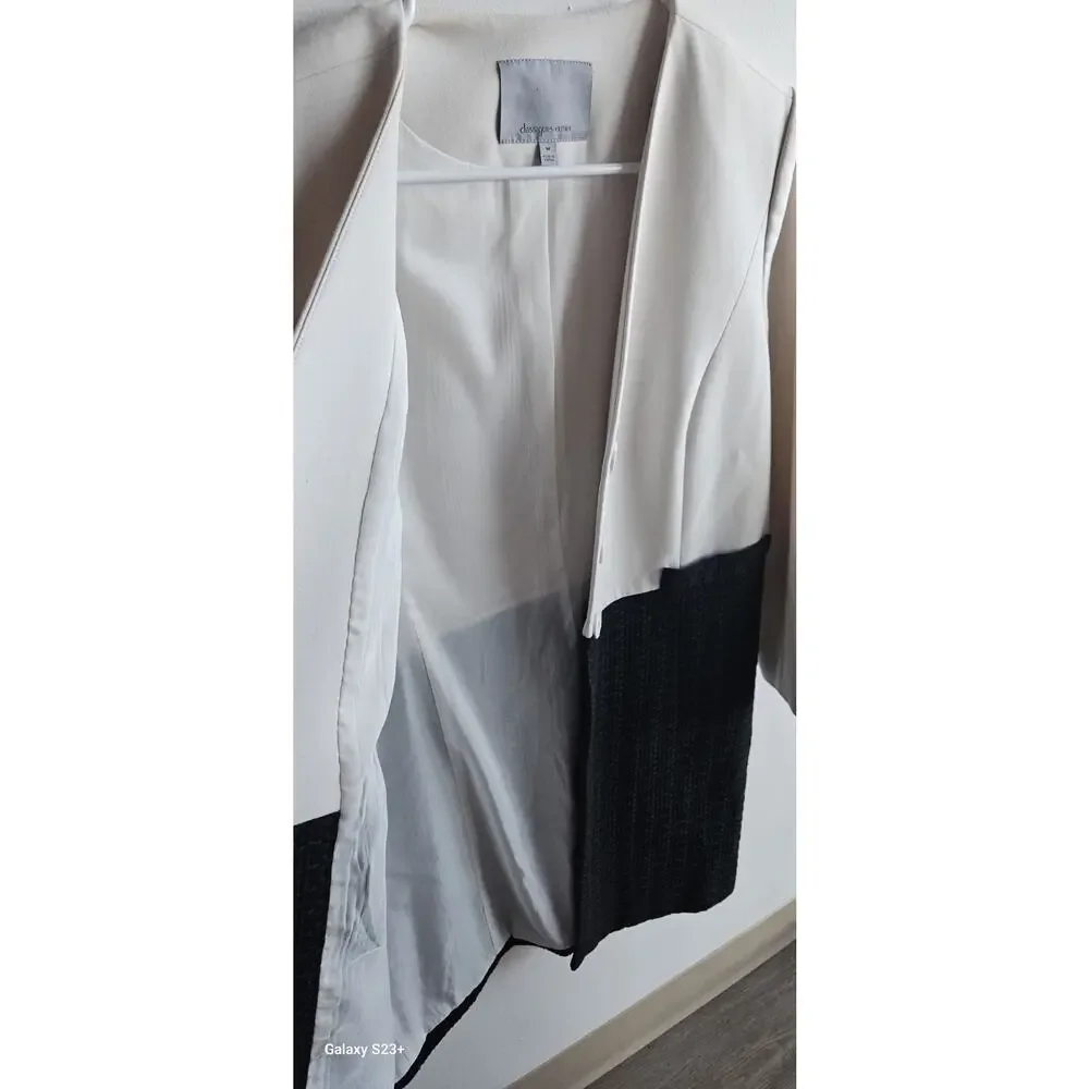 Women's Classiqes Entier Black and White Jacket Preppy Feminine Blazer Size M